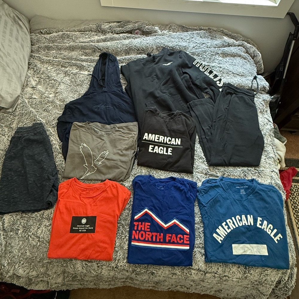 American Eagle, Hollister, and North Face Lot